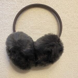 Plush Gray Faux Fur Earmuffs